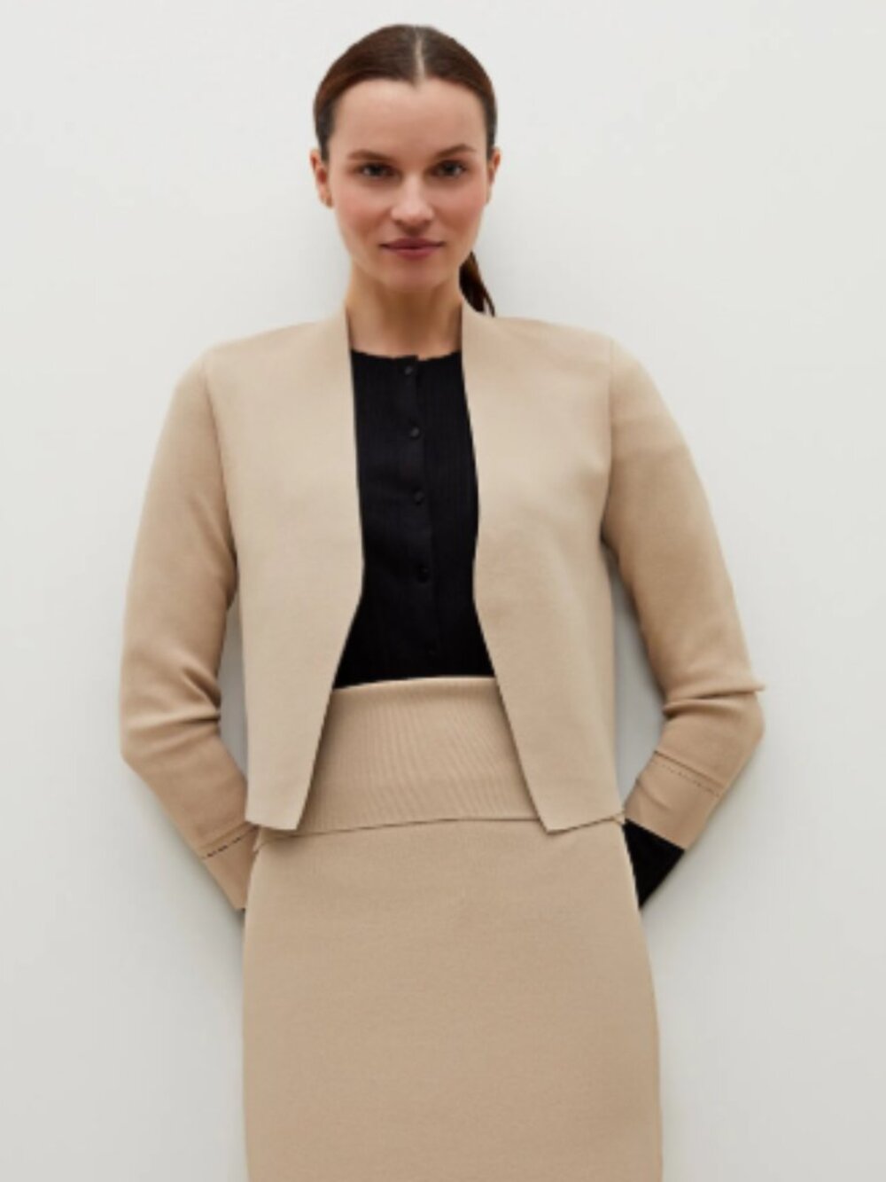 NWOT - MM LaFleur: Sant Ambroeus Jardigan, L, Latte